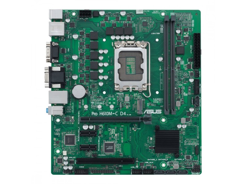 ASUS PRO H610M-C D4-CSM Intel H610 LGA 1700 micro ATX 90MB1A30-M0EAYC – ASUS Дънни платки
