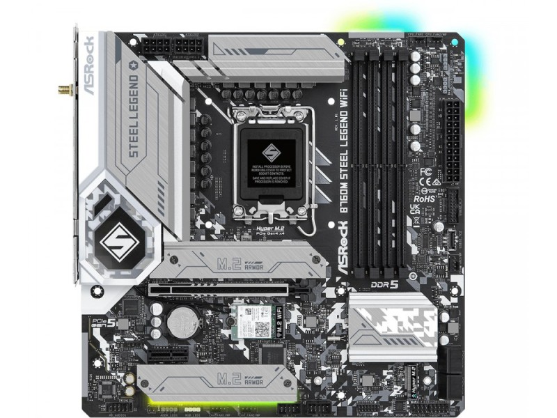 Asrock B760M Steel Legend WiFi Intel B760 LGA 1700 micro ATX B760M STEEL LEGEND WIFI – ASROCK Дънни платки