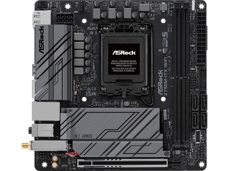 Asrock Z790M-ITX WiFi Intel Z790 LGA 1700 mini ITX Z790M-ITX WiFi – ASROCK Дънни платки
