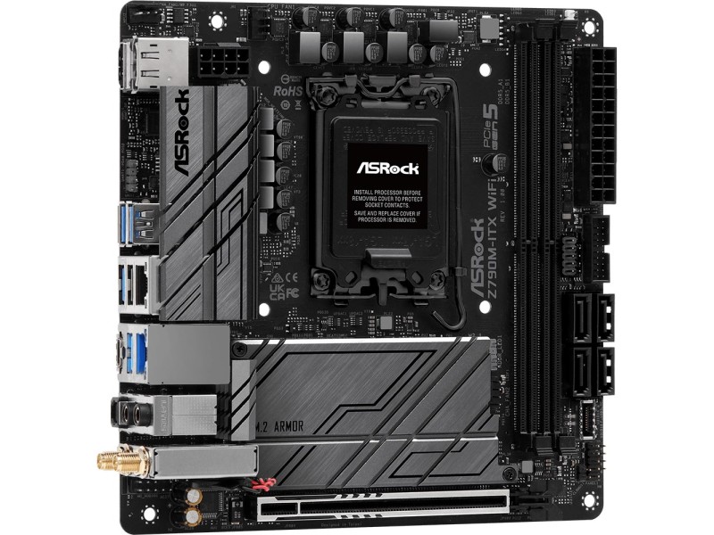Asrock Z790M-ITX WiFi Intel Z790 LGA 1700 mini ITX Z790M-ITX WiFi – ASROCK Дънни платки