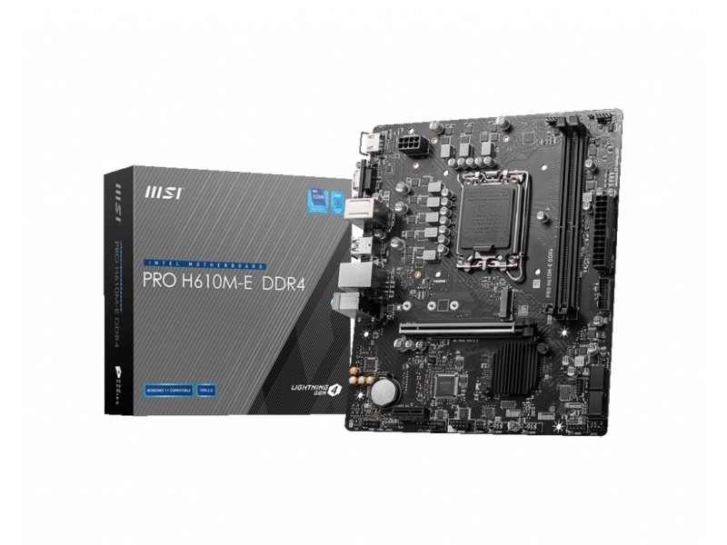 MSI PRO H610M-E DDR4 motherboard Intel H610 LGA 1700 micro ATX 7D48-001R – MSI  Дънни платки