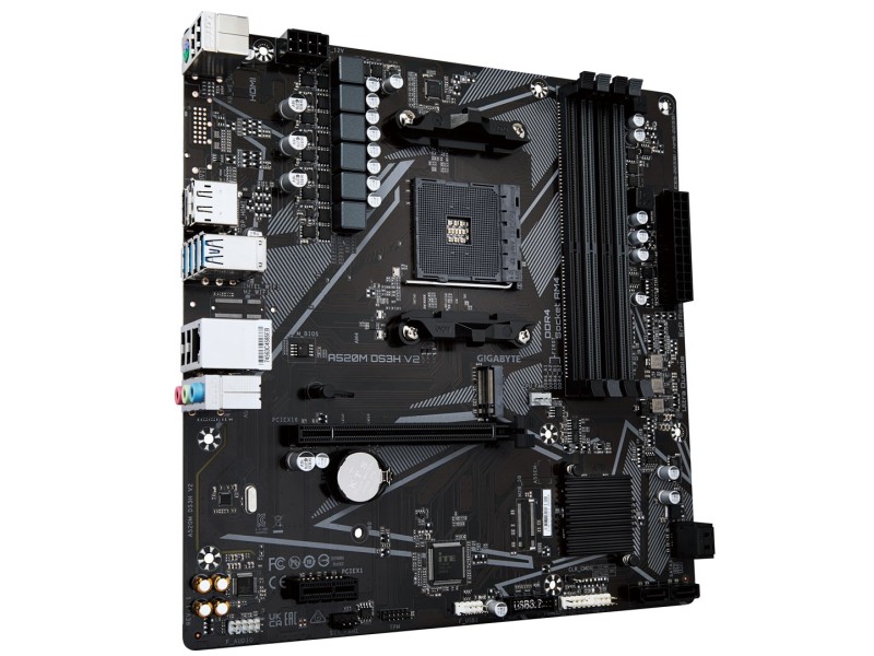 GIGABYTE A520M DS3H V2 Motherboard - Supports AMD Ryzen 5000 Series AM4 CPUs, up to 4733MHz DDR4 (OC), PCIe 3.0 x16, GbE LAN, USB 3.2 Gen 1 A520M DS3H V2 – GIGABYTE Дънни платки