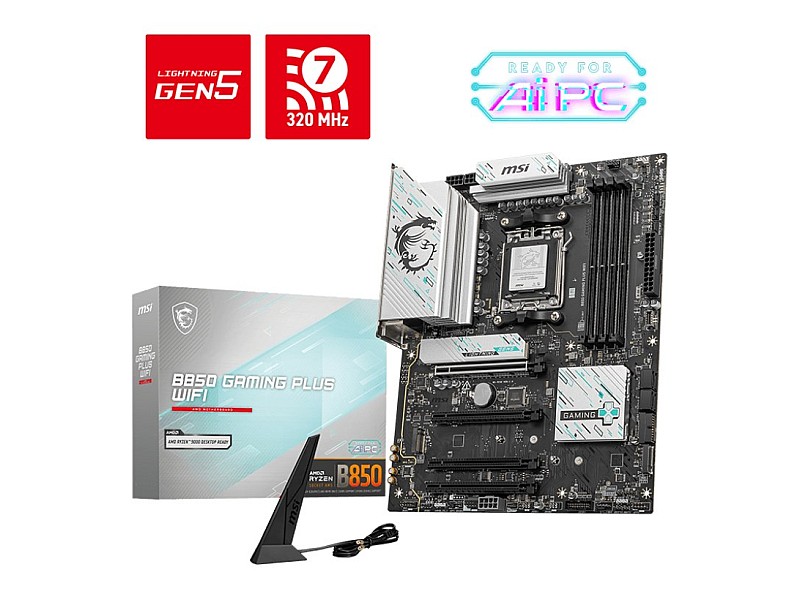 MSI B850 GAMING PLUS WIFI motherboard AMD B850 Socket AM5 ATX B850 GAMING PLUS WIFI – MSI  Дънни платки