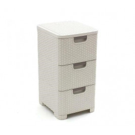 CURVER BOOKCASE WITH 3 DRAWERS 3x14L /CREAM