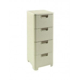 CURVER BOOKCASE WITH 4 DRAWERS 4x14L /CREAM