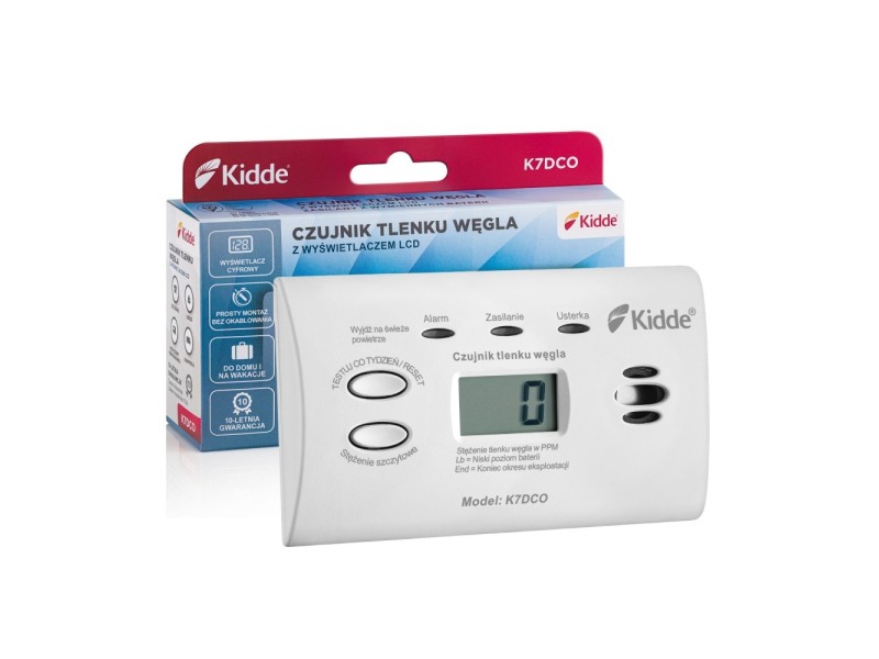 Carbon monoxide detector Kidde K7DCO with display White K7DCO – Kidde Алармени системи
