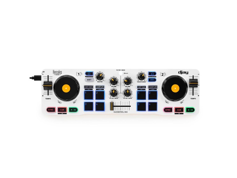 Hercules DJControl Control MIX Bluetooth Pour Smartphone et tablettes Android e 2 channels Black, White, Yellow SS-1942 – Hercules DJ контролери