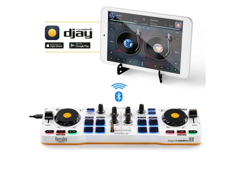 Hercules DJControl Control MIX Bluetooth Pour Smartphone et tablettes Android e 2 channels Black, White, Yellow SS-1942 – Hercules DJ контролери