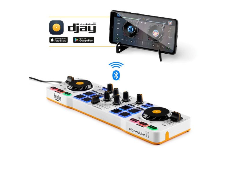Hercules DJControl Control MIX Bluetooth Pour Smartphone et tablettes Android e 2 channels Black, White, Yellow SS-1942 – Hercules DJ контролери