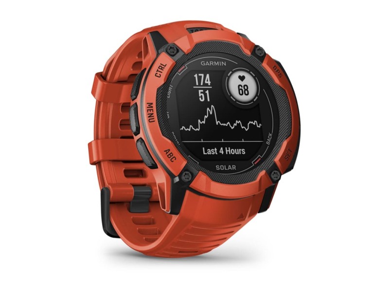 Garmin Instinct 2X Solar 2.79 cm (1.1) MIP 50 mm Digital 176 x 176 pixels Touchscreen Red GPS (satellite) 010-02805-01 – Garmin Спортни часовници