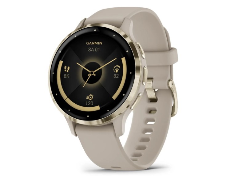 Garmin Venu 3S 3.05 cm (1.2) AMOLED 41 mm Digital 390 x 390 pixels Touchscreen Gold, Grey Wi-Fi GPS (satellite) 010-02785-02 – Garmin Спортни часовници