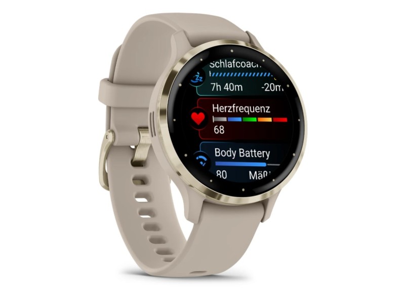 Garmin Venu 3S 3.05 cm (1.2) AMOLED 41 mm Digital 390 x 390 pixels Touchscreen Gold, Grey Wi-Fi GPS (satellite) 010-02785-02 – Garmin Спортни часовници