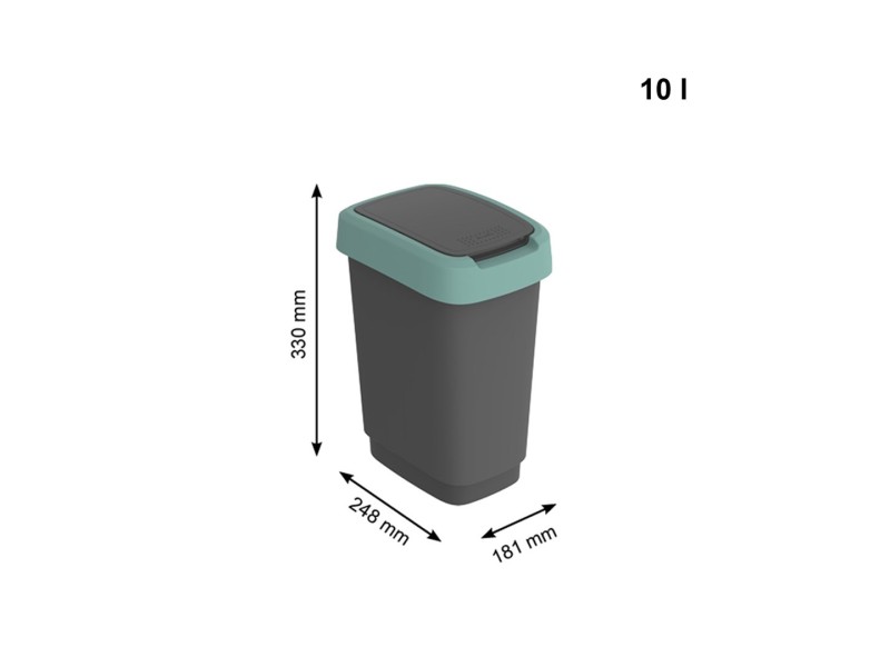 ROTHO Twist Green - trash bin – 10l SPDROHKIW0034 – rotho Кошчета за боклук
