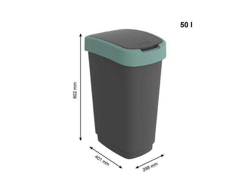 ROTHO Twist Green - trash bin – 50l SPDROHKIW0042 – rotho Кошчета за боклук