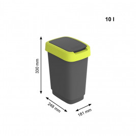 ROTHO Twist Lime - trash bin – 10l
