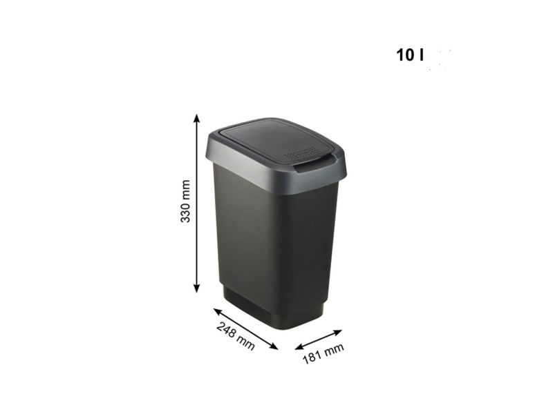 ROTHO Twist Silver - trash bin – 10l SPDROHKIW0037 – rotho Кошчета за боклук