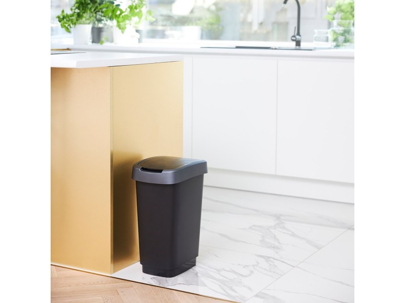 ROTHO Twist Silver - trash bin – 10l SPDROHKIW0037 – rotho Кошчета за боклук