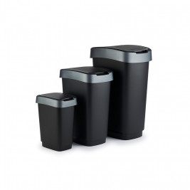 ROTHO Twist Silver - trash bin – 50l