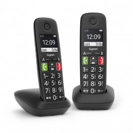 Gigaset E290 Duo Аналогов/DECT телефон Идентификатор на обаждащия се черен