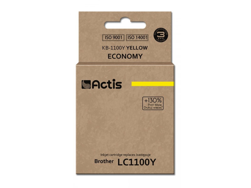 Actis KB-1100Y Ink Cartridge (replacement for Brother LC1100Y/980Y; Standard; 19 ml; yellow) Actis KB-1100Y Ink Cartridge (replacement for Brother LC1100Y/980Y; Standard; 19 ml; yellow)