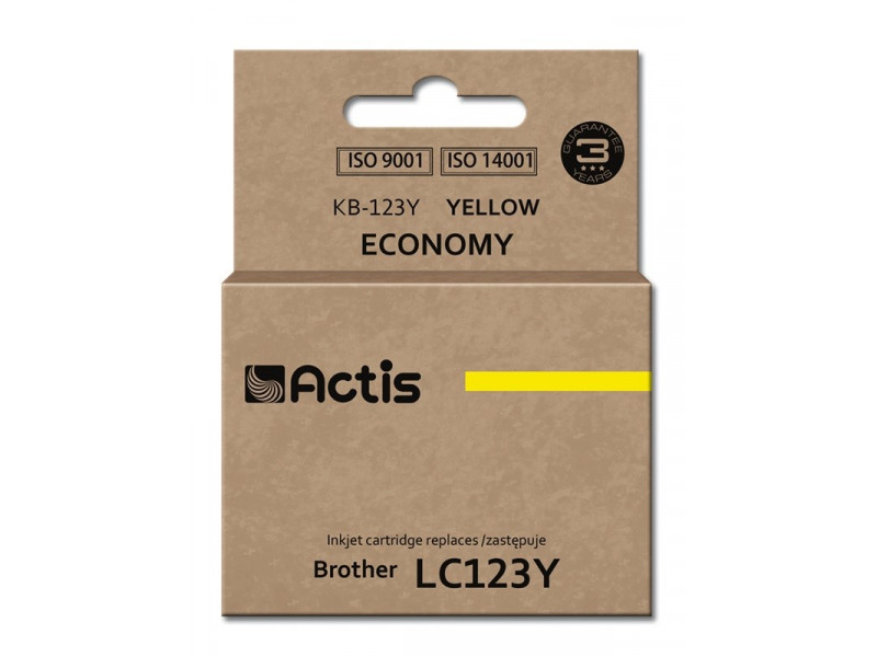 Actis KB-123Y ink (replacement for Brother LC123Y/LC121Y; Standard; 10 ml; yellow) Actis KB-123Y ink (replacement for Brother LC123Y/LC121Y; Standard; 10 ml; yellow)