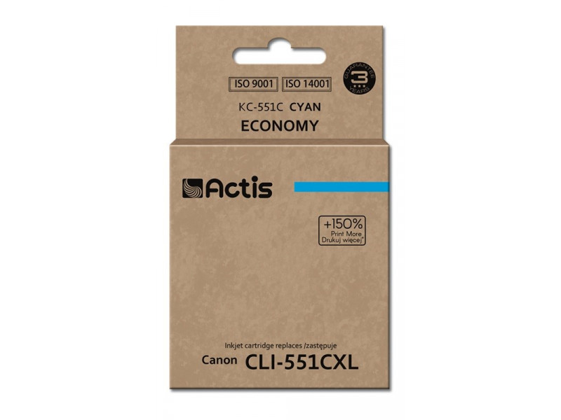 Actis KC-551C ink (replacement for Canon CLI-551C; Standard; 12 ml; cyan (with chip) Actis KC-551C ink (replacement for Canon CLI-551C; Standard; 12 ml; cyan (with chip)