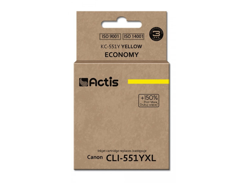 Actis KC-551Y ink (replacement for Canon CLI-551Y; Standard; 12 ml; yellow (with chip) Actis KC-551Y ink (replacement for Canon CLI-551Y; Standard; 12 ml; yellow (with chip)