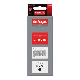 Activejet AC-G490Bk Ink cartridge (replacement for Canon GI-490BK; Supreme; 135 ml; 6000 pages, black)