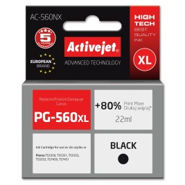 Activejet AC-560NX Printer Ink for Brother, Replacement Canon PG-560XL; Supreme; 22 ml; black