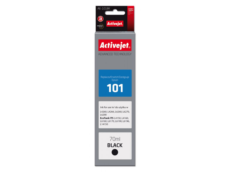 Activejet AE-101BK Ink (replacement for Epson 101; Supreme; 70 ml; black) Activejet AE-101BK Ink (replacement for Epson 101; Supreme; 70 ml; black)