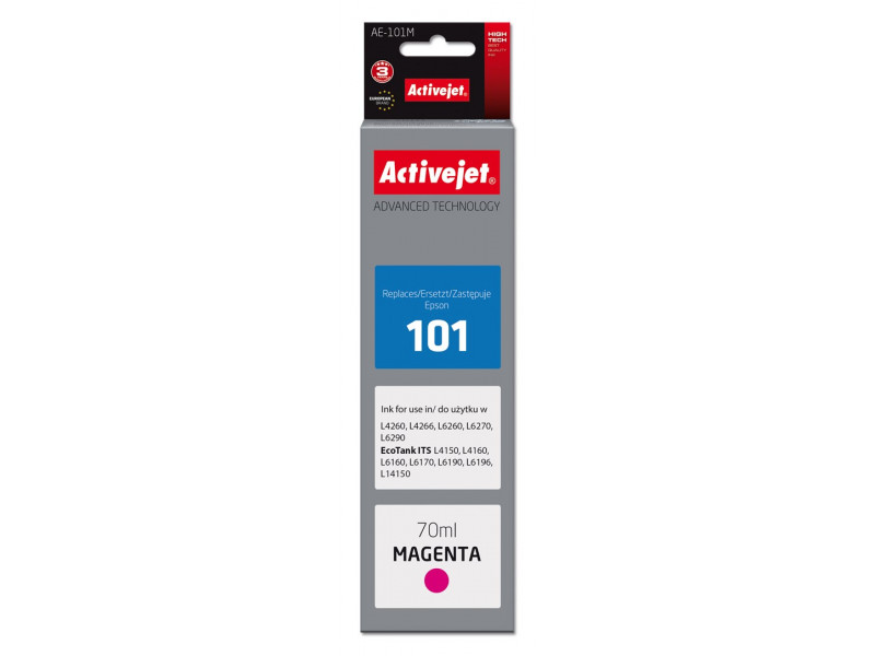 Activejet AE-101M Ink Cartridge (replacement for Epson 101; Supreme; 70 ml; magenta) Activejet AE-101M Ink Cartridge (replacement for Epson 101; Supreme; 70 ml; magenta)