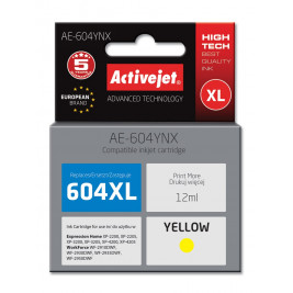 Activejet AE-604YNX мастило за принтери Epson (заместител на Epson 604XL C13T10H44010) с производителност 350 страници; 12 ml; Supreme; жълто