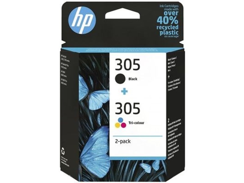 HP 305 2-Pack Tri-color/Black Original Ink Cartridge 6ZD17AE – Hewlett-Packard Мастила