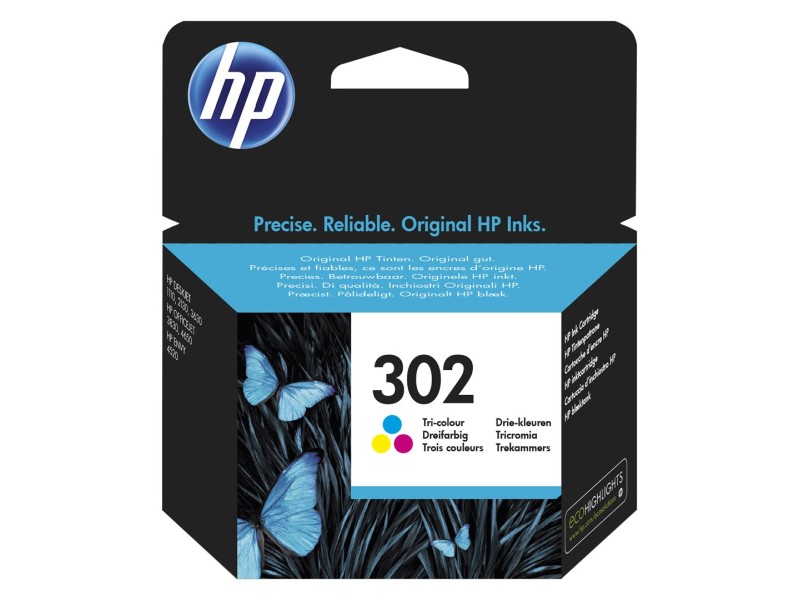 HP 302 Tri-color Original Ink Cartridge F6U65AE – Hewlett-Packard Мастила