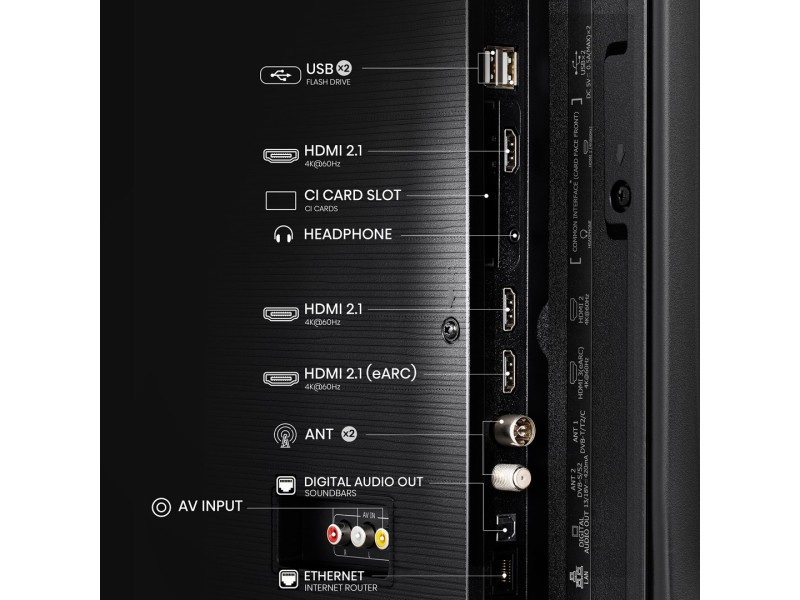 Hisense 55E7NQ TV 139.7 cm (55) 4K Ultra HD Smart TV Wi-Fi Black 330 cd/m² 55E7NQ – HISENSE Телевизори