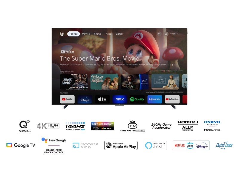 TCL C65 Serie C6 Smart TV QLED 4K 98 98C655, 144Hz, audio Onkyo con subwoofer, Google TV 98C655 – TCL Телевизори
