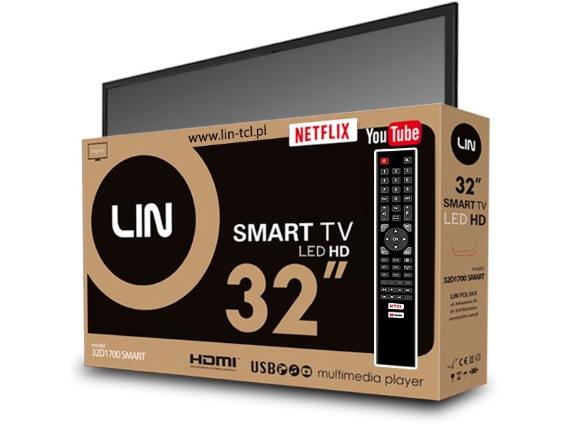 TV 32 LIN 32D1700 SMART HD Ready DVB-T2 32D1700 SMART – LIN Телевизори