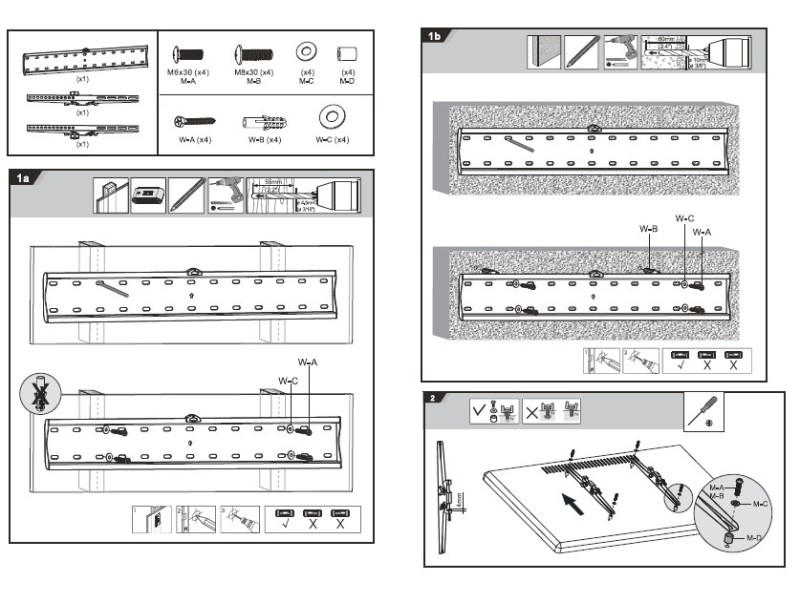 Adjustable Wall TV Bracket 37-85 MC-668 – Maclean Стойки
