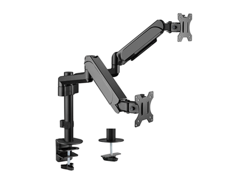 Gembird MA-DA2P-01 Adjustable desk 2-display mounting arm, 17”-32”, up to 9 kg MA-DA2P-01 – GEMBIRD Стойки