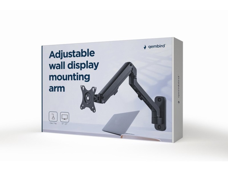 Gembird MA-WA1-02 Adjustable wall display mounting arm, 17”-27”, up to 7 kg MA-WA1-02 – GEMBIRD Стойки