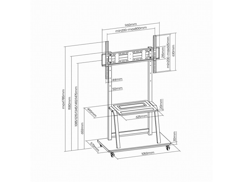 Gembird TVS-100F-01 signage display mount 2.54 m (100) Black TVS-100F-01 – GEMBIRD Стойки