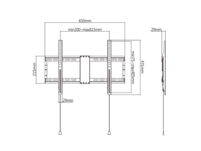 Gembird WM-80F-01 TV mount 2.03 m (80) Black WM-80F-01 – GEMBIRD Стойки