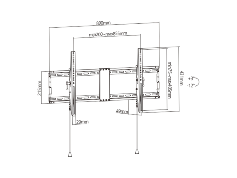 Gembird WM-90T-01 TV mount 2.29 m (90) Black WM-90T-01 – GEMBIRD Стойки