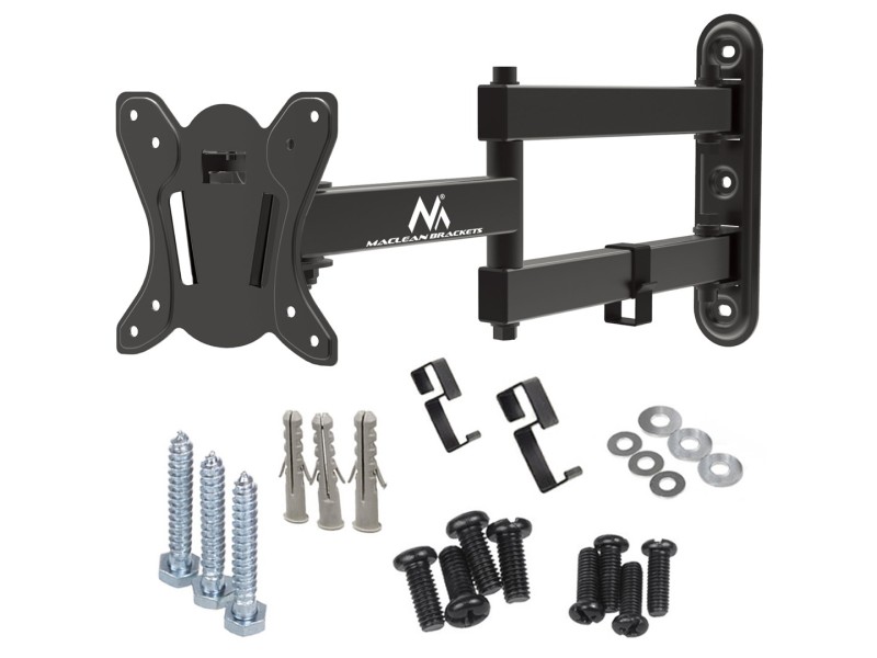 Maclean MC-417 Full Motion TV Monitor Wall Mount 13-32 30kg max. VESA 100x100 Black Powder Coated Universal Holder Bracket Adjustable Wall Distance Rotating Tilting MC-417 – Maclean Стойки