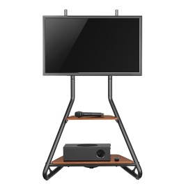 Maclean MC-455 Freestanding Corner TV Stand in Bauhaus Style, Free-standing TV Holder with Two Levels, Made of Wood, Load Capacity up to 10 kg, TV Mount up to 40 kg, 37-75'', Max. VESA 600x400, Max. Height 1460mm
