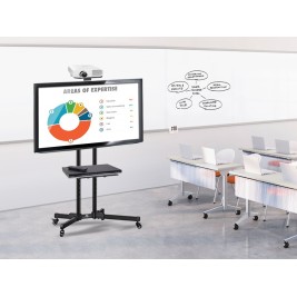 Maclean MC-661 Trolley TV Stand with Mounting Bracket and 2 Shelfs