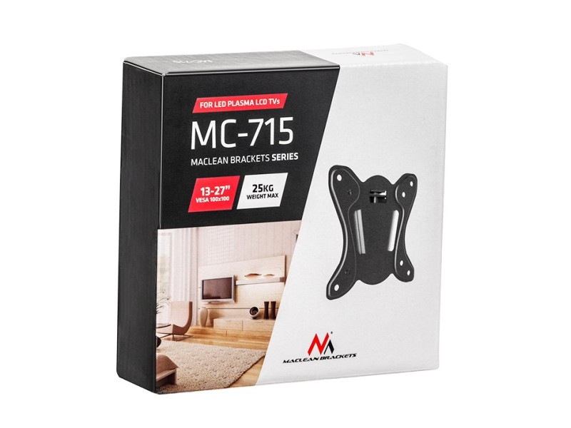 Maclean MC-715 Small TV Bracket Wall Mount for TV Monitor 13-27 LCD LED Plasma 75x75 100x100 MC-715 – Maclean Стойки