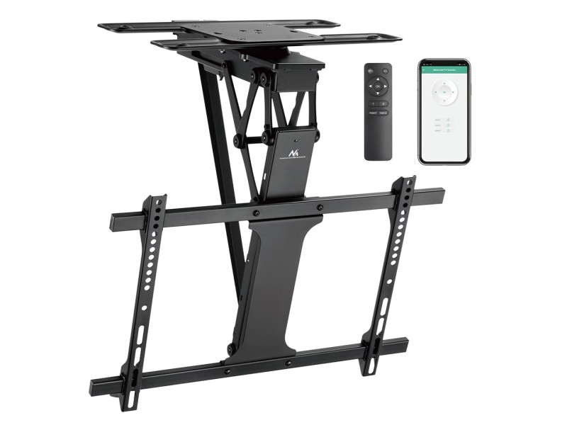 Maclean electric ceiling TV mount, TUYA support, max VESA 600x400, 90st swivel remote control, 32-75, 35kg, MC-490 MC-490 – Maclean Стойки