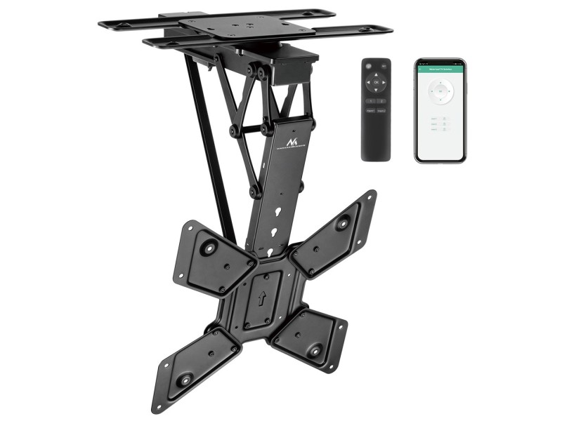 Maclean electric ceiling TV mount, TUYA support, max VESA 600x400, 90st swivel remote control, 23-65, 30kg, MC-491 MC-491 – Maclean Стойки