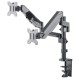 Manhattan TV & Monitor Mount, Desk, Full Motion (Gas Spring), 2 screens, Screen Sizes: 10-27, Black, Clamp or Grommet Assembly, Dual Screen, VESA 75x75 to 100x100mm, Max 8kg (each), Lifetime Warranty 461597 – Manhattan Стойки